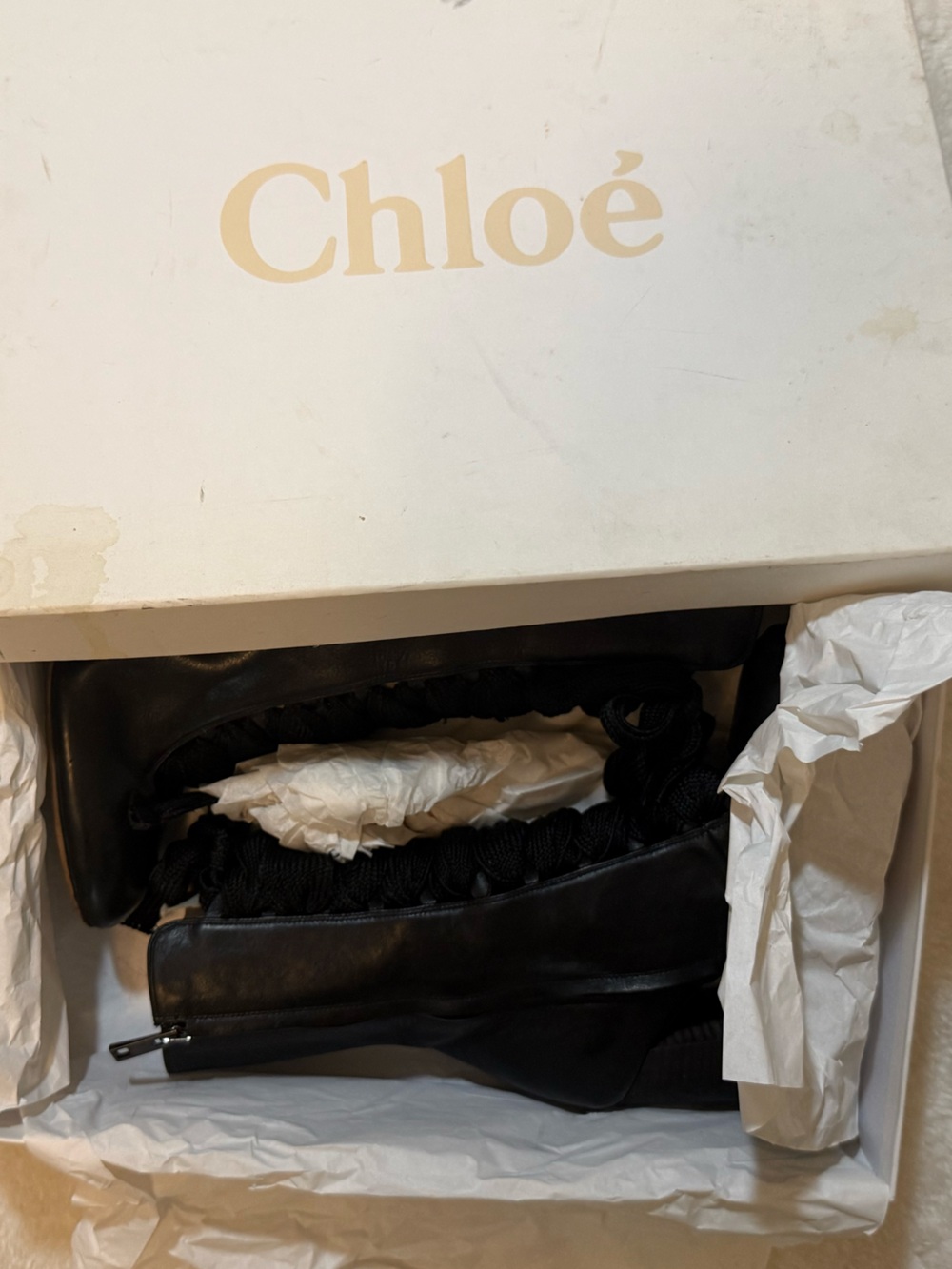 Chloe Black Lace-Up High Heel Ankle Boots Beautiful EU37 - Picture 12 of 13